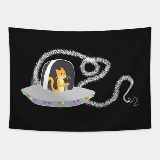 Unidentified Flying Cat Tapestry