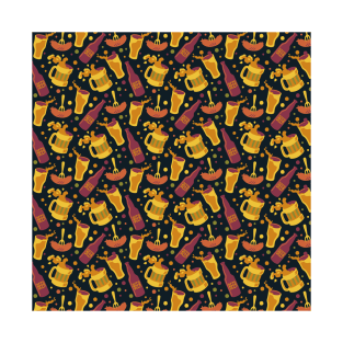 Beer Oktoberfest Pattern by Tobe Fonseca T-Shirt