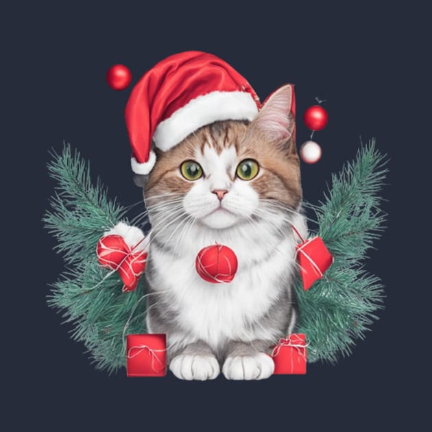 funny santa cat by halazidan