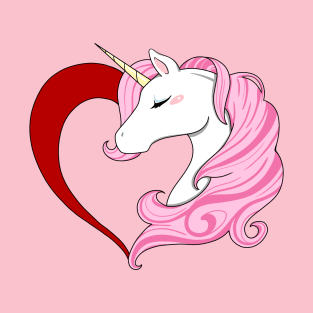 Pink Heart Unicorn T-Shirt