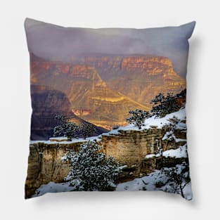 Grad Canyon Snowy Scene Pillow