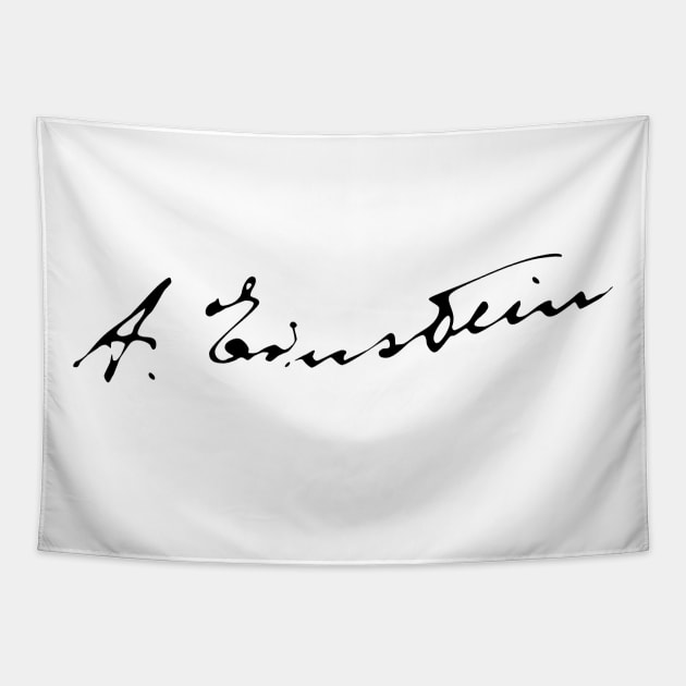 Einstein's signature Tapestry by la chataigne qui vole ⭐⭐⭐⭐⭐