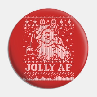 Santa JOLLY AF Ugly Christmas Sweater Funny Santa T-Shirt Pin