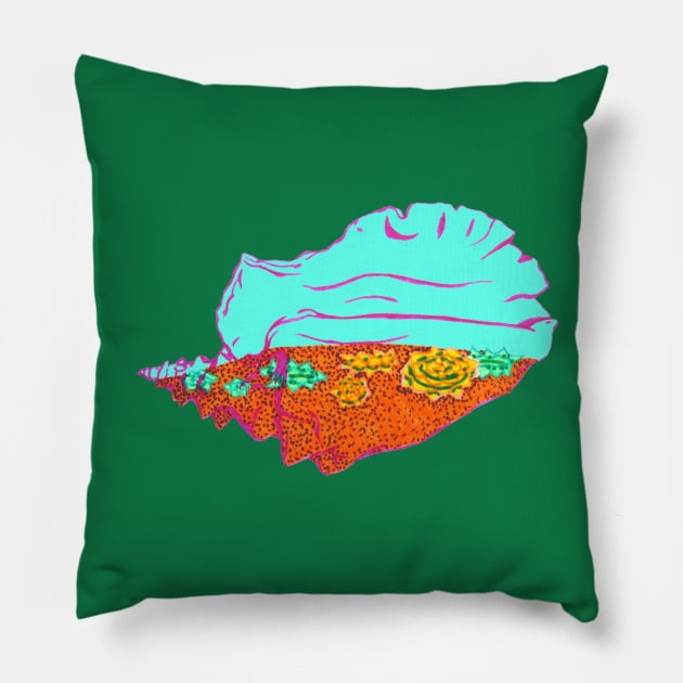 Conch Shell Terrarium Pillow by RaLiz