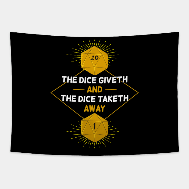 D20 Dice Giveth and Taketh Away RPG Games Tabletop Tapestry by MGO Design