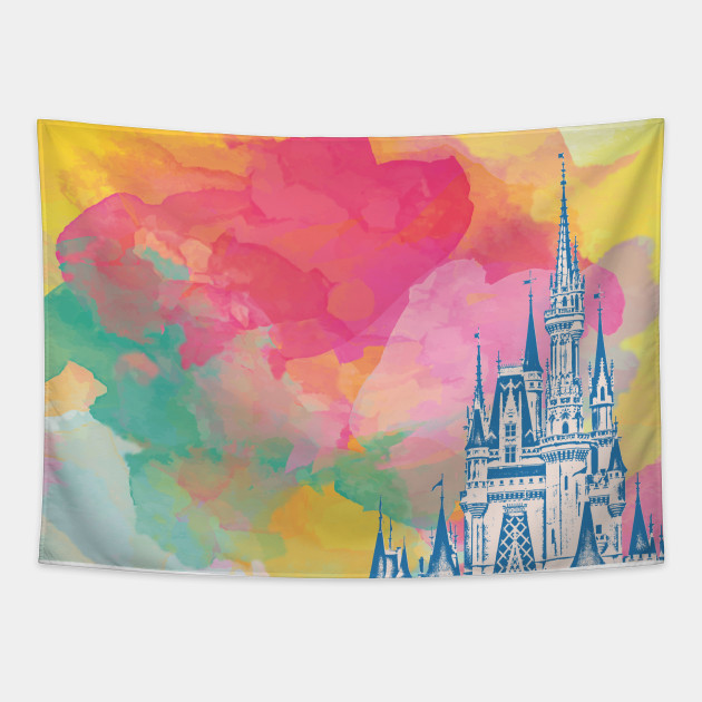 Magic Castle Watercolor Ii Disney Tapestry Teepublic