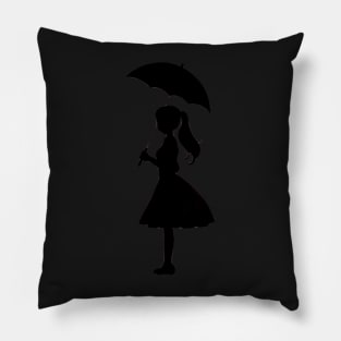 Umbrella silhouette girl Pillow