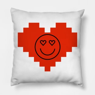 Pixelated valentine love heart 14th february for couples and lovers Pillow