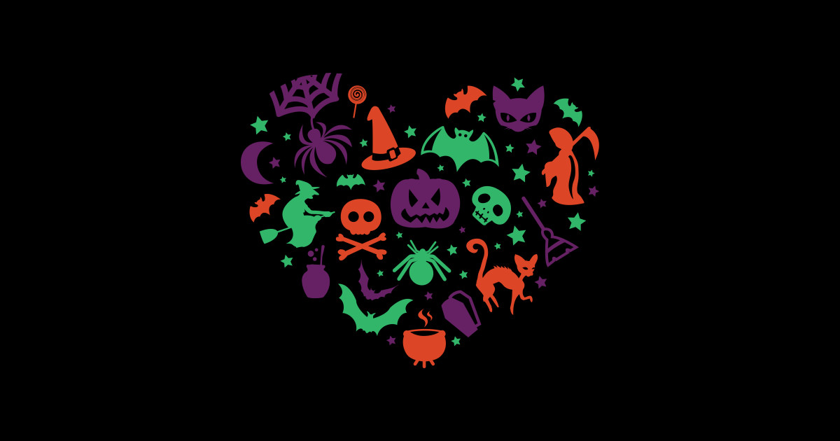 I Heart Halloween Halloween Heart Sticker TeePublic