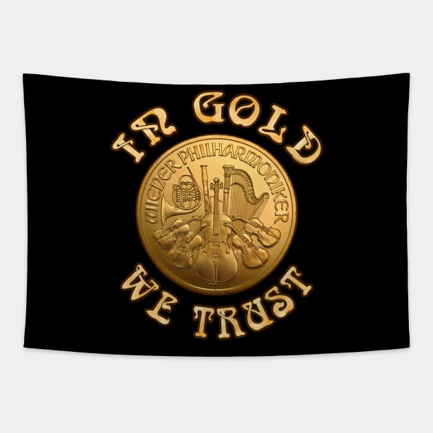 In Gold We Trust - Philharmonic Gold Coin Tapestry by SolarCross