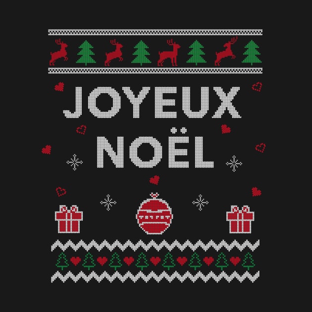 Merry Christmas French Ugly Christmas Gift Joyeux Noel Design by Dr_Squirrel