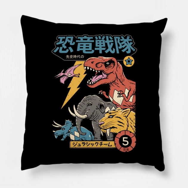 Dino Sentai Pillow by Vincent Trinidad Art