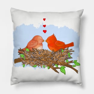 Cardinal Love Birds Pillow