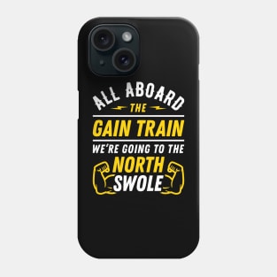 All Aboard The Gain Train We're Going To The North Swole Biceps Flex (Funny Christmas Gym Pun) Phone Case