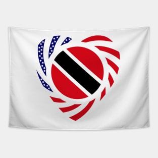 Trinidadian American Multinational Patriot Flag (Heart) Tapestry