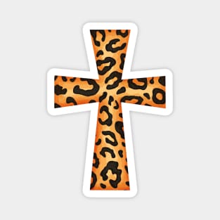 Easter Cross Leopard Magnet