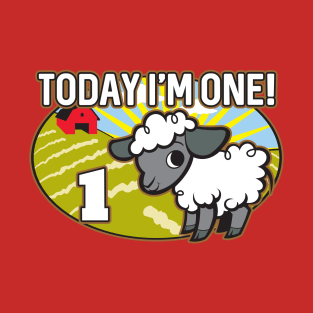 Kid's 1st Birthday T-Shirt Today I'm One! Cute Lamb Sheep T-Shirt