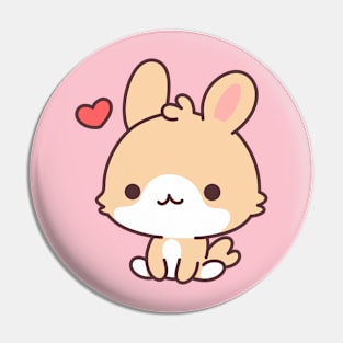 cute rabbit with heart Pin