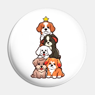 Christmas Dogs Tree Pin