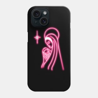 Pink Neon Virgin Mary and Jesus Phone Case