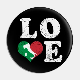 Love Italia Italy Map Italian Flag Heart Pin