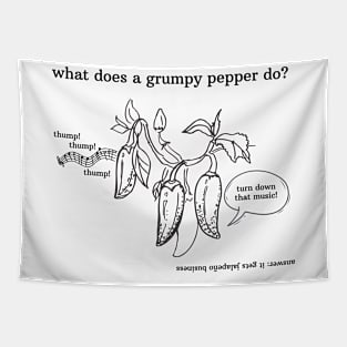 what does a grumpy pepper do? Tapestry