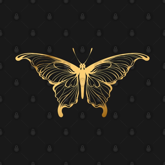 Gold Butterfly by OKUR Creative