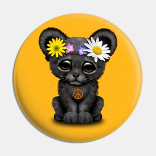 Cute Hippie Black Panther Cub Pin