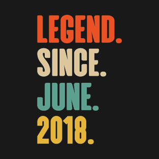 Legend Since June 2018 5 Years Old 5th Birthday T-Shirt