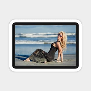 Beautiful woman on the beach Magnet