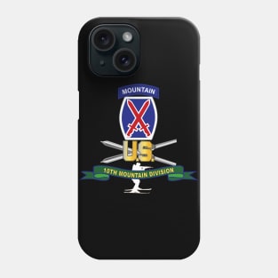 10th Mountain Division - SSI w Ski Branch - Ribbon X 300 Phone Case