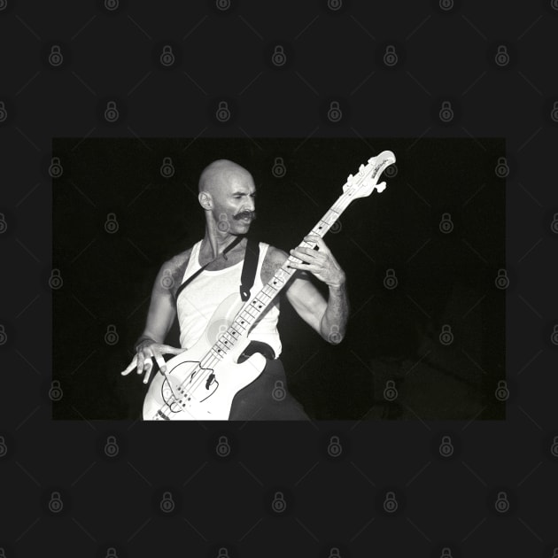 Tony Levin BW Photograph by Concert Photos