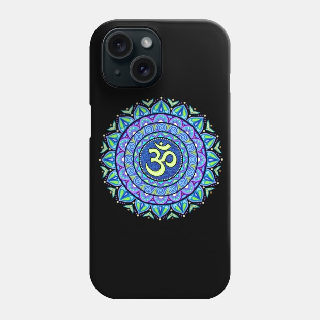 Glowing Om Mandala Phone Case by SoozieWray