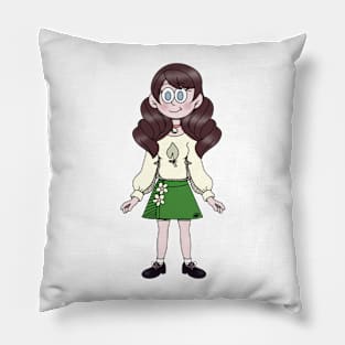 Sweater Girl with Skirt Original Character Named JJ Pillow