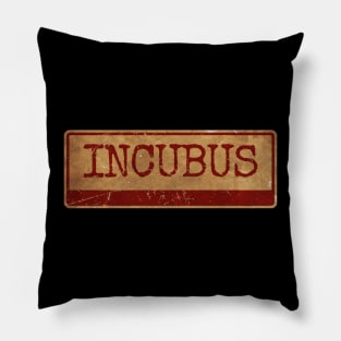 Incubus Text gold siple retro, vintage Pillow