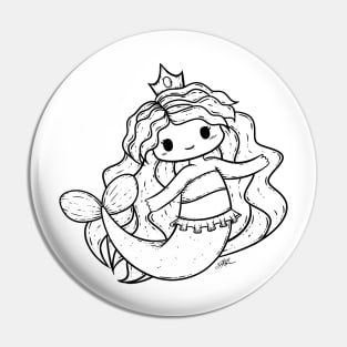 Cute Mermaid Illustration Pin