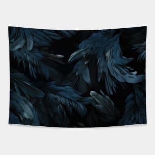 Whispers of Blue Feathers Tapestry