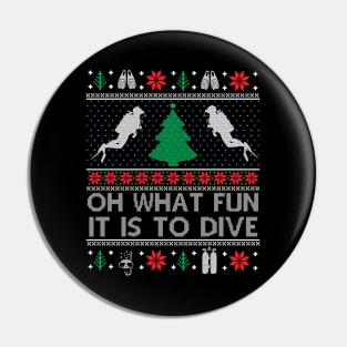 Funny Scuba Diving Diver Ugly Christmas Xmas Gifts Pin