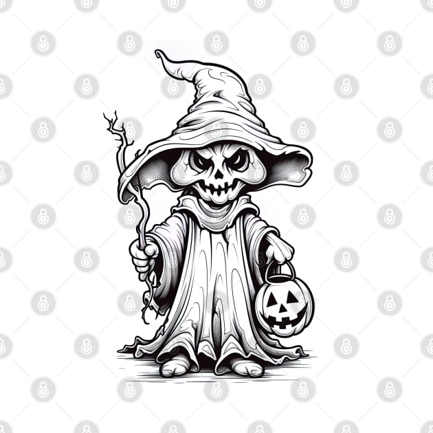 scary witch on white background by Maverick Media