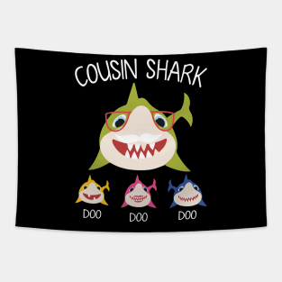 Sharks Swimming Together Happy Father Day Cousin Shark Doo Doo Doo Brother Sister Tapestry