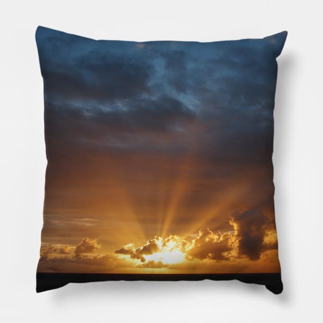 Rays of the Sun at Dawn Pillow by SusanSavad