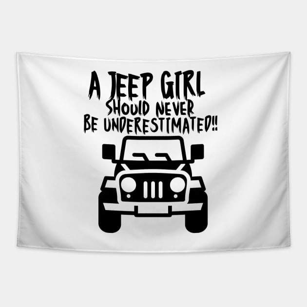 A jeep girl should never be underestimated! Tapestry by mksjr