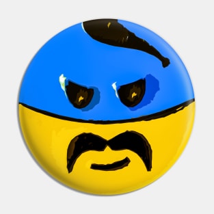 Ukrainian cossack yellow blue emoticon Pin