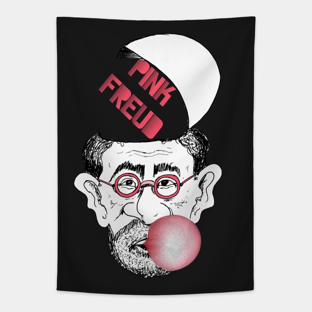 PINK FREUD Tapestry by LanaBanana