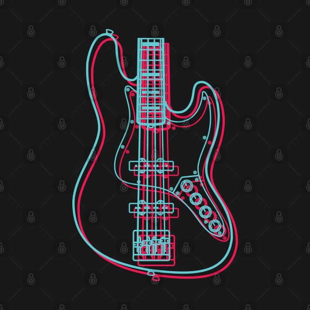 3D J-Style Bass Guitar Body Outline by nightsworthy