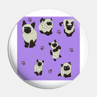 Purple Siamese Kittens Pin