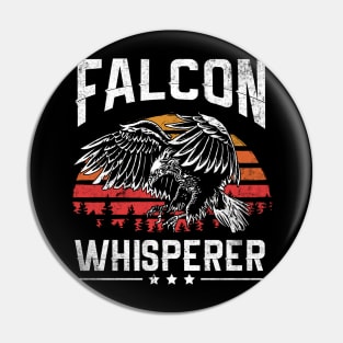 Retro Vintage Style Falcon Whisperer Falconry Hunting Gift for Hunter Pin