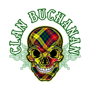 Scottish Clan Buchanan Tartan Celtic Skull T-Shirt