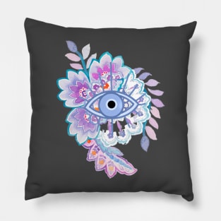 Lavender Evil Eye Karma Good Luck Charm Pillow