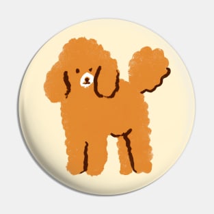 Orange Apricot Minimalistic Poodle Illustration Pin